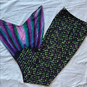 Purple & Green Mermaid Swim Coverup Tail - For Swimming Fits 10-12 yr - Women Sm